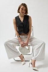 Wholesale Striped Dark Grey Vest