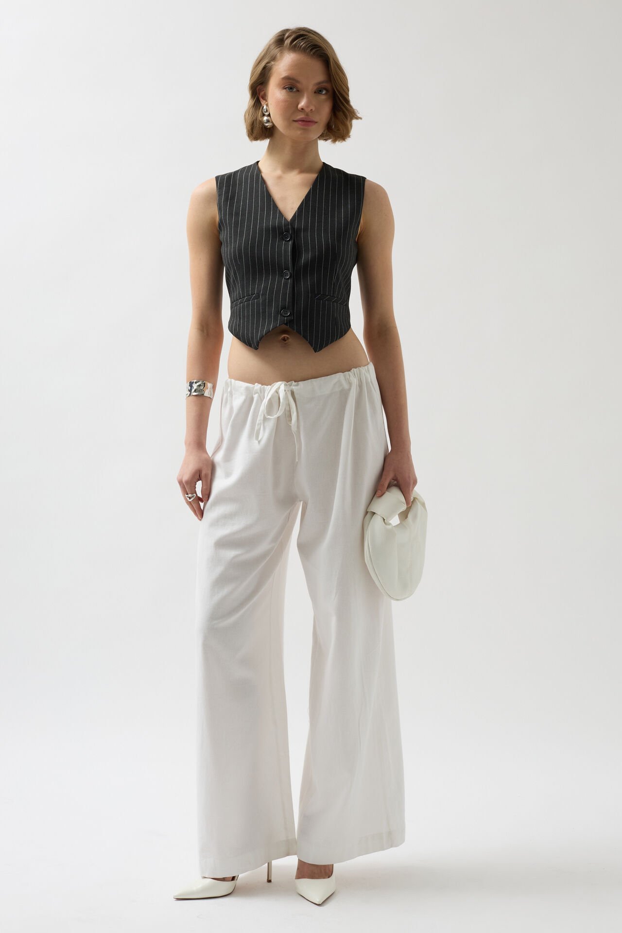 Wholesale Striped Dark Grey Vest