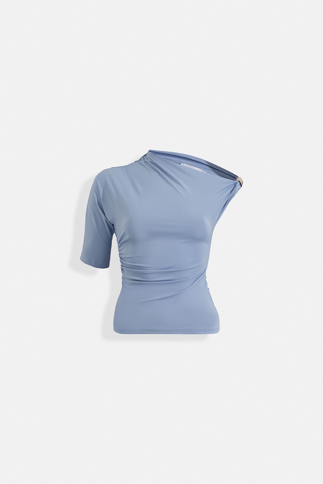 Toptan Aksesuar Detay Cutout Mavi Bluz