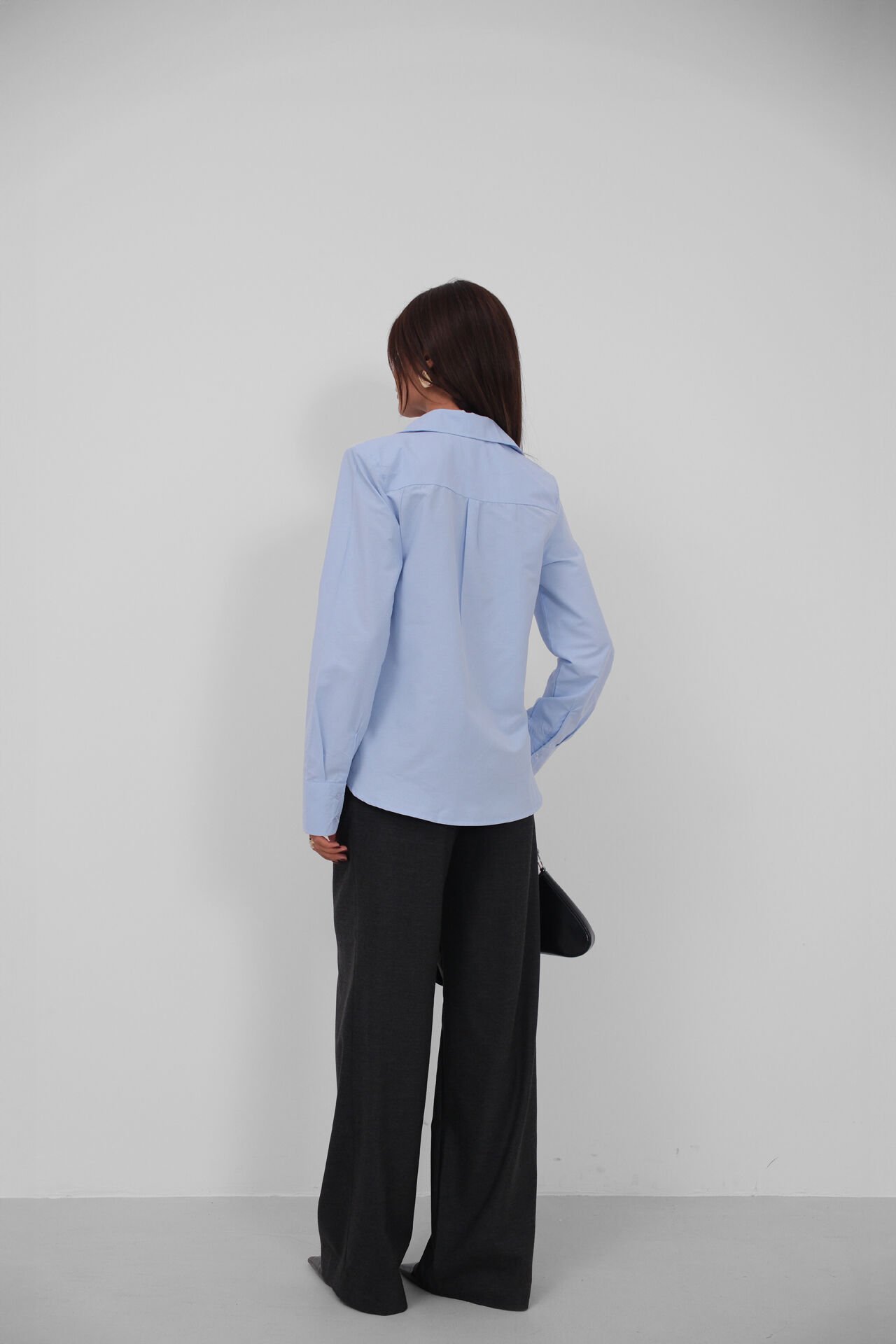 Toptan Vatkalı Oversize Mavi Gömlek