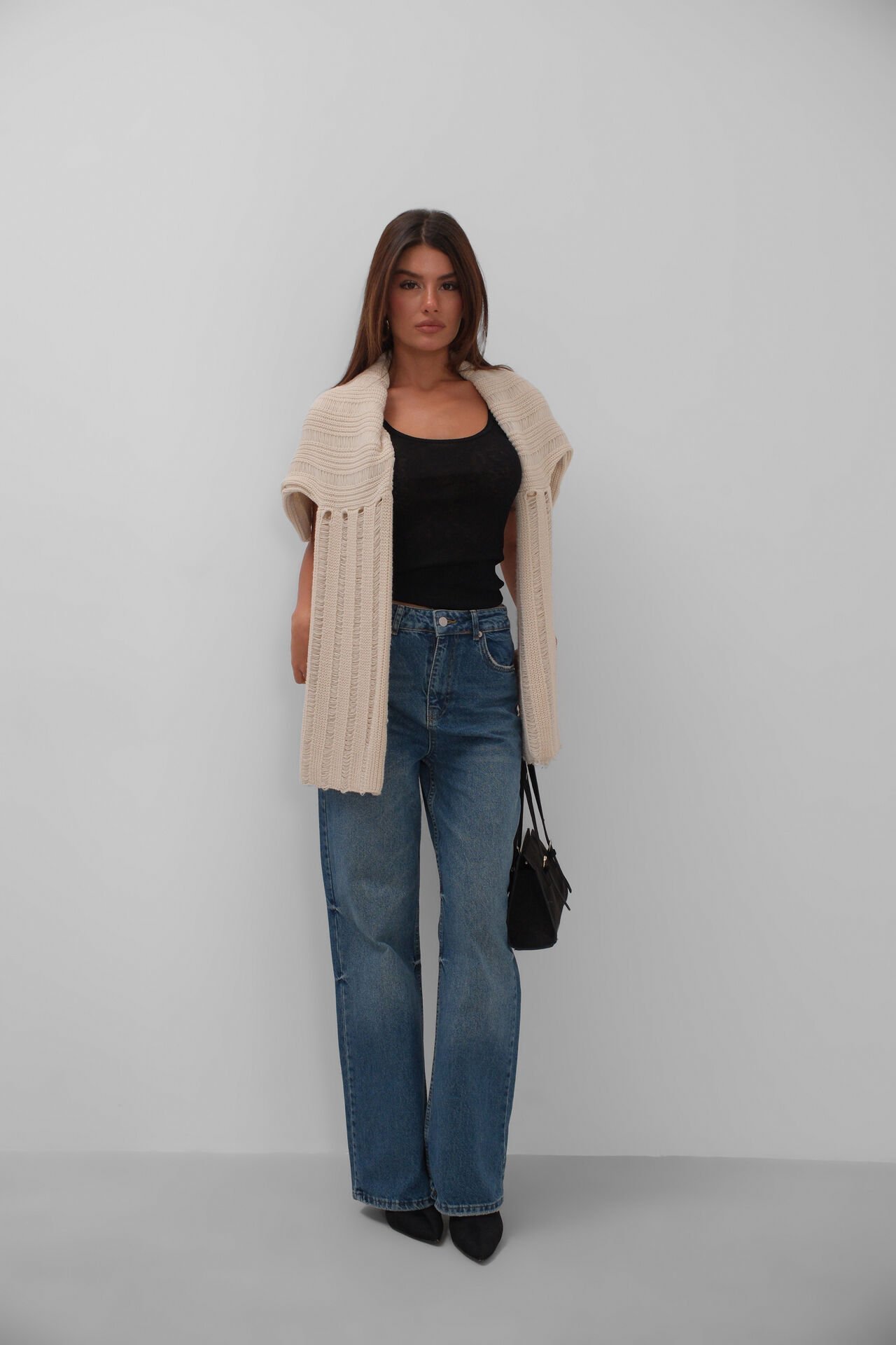 Wholesale Tassel Leg Detail Blue Jeans