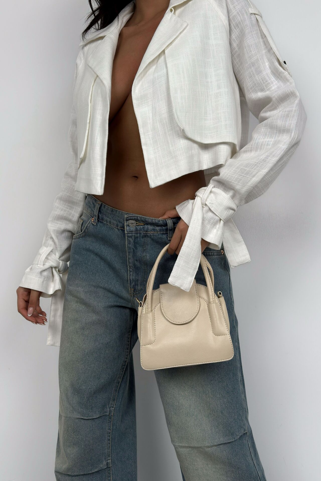 Toptan Kapaklı Günlük Bej Çanta