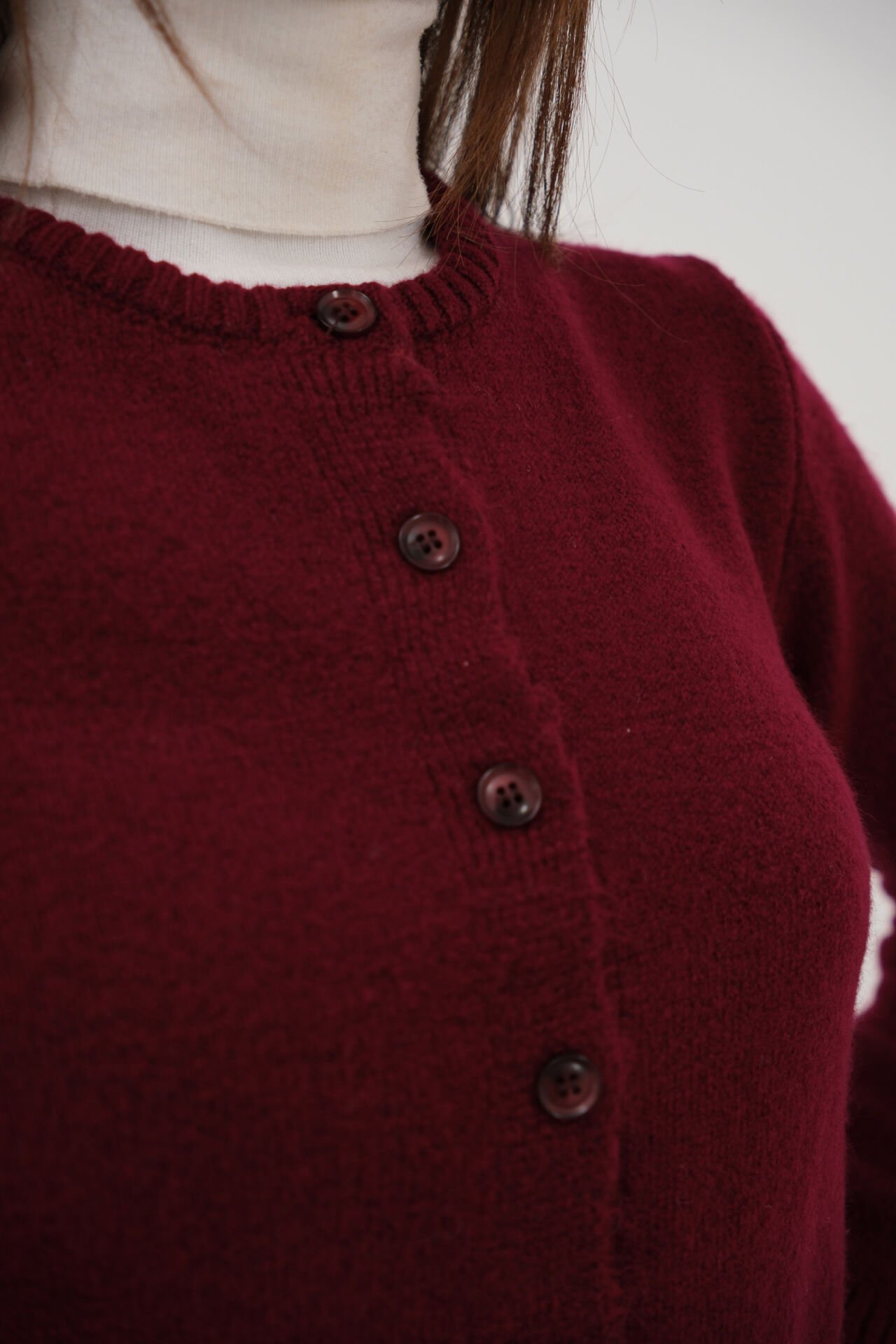 Toptan Oversize Basic Bordo Hırka