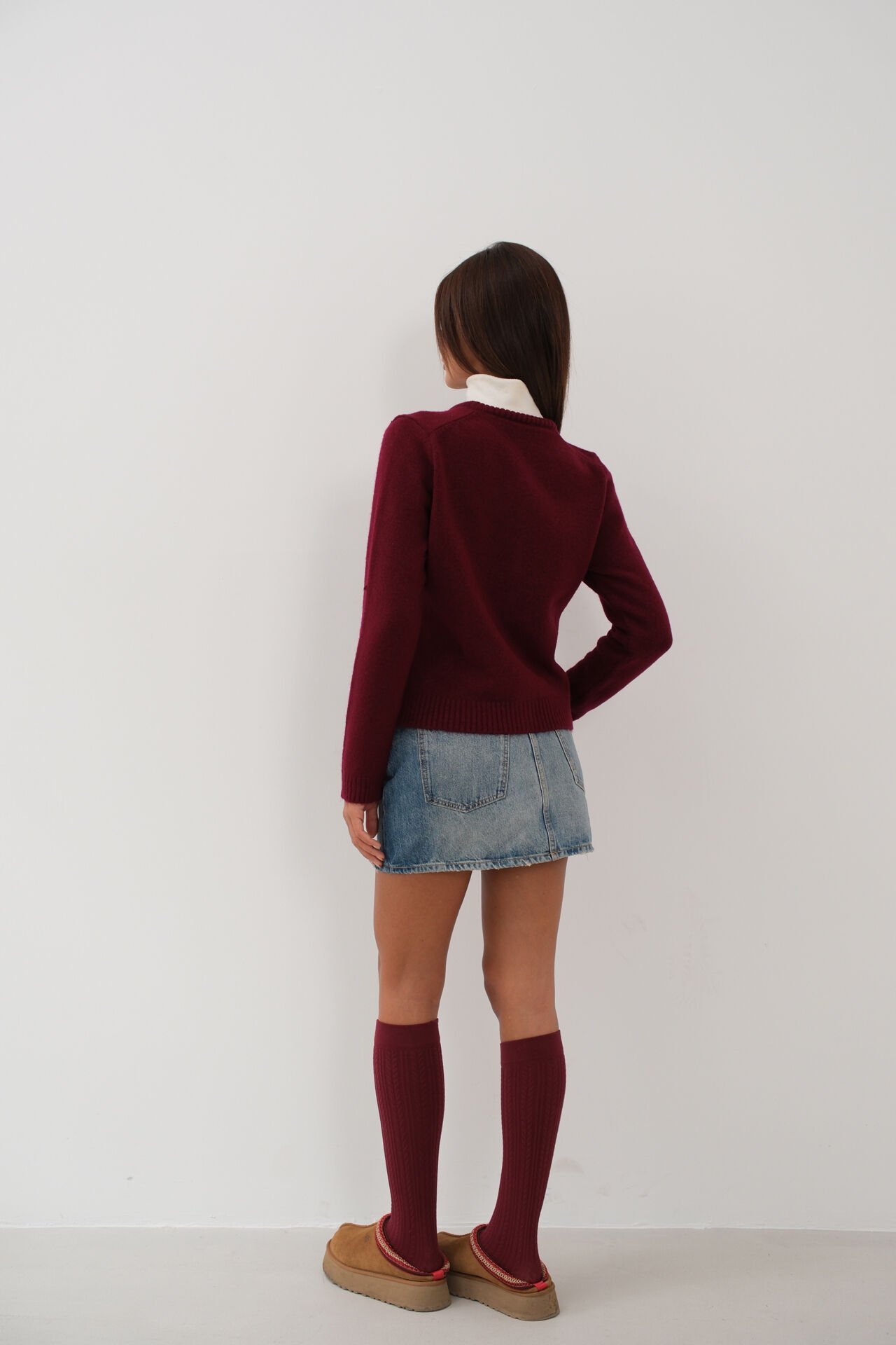 Toptan Oversize Basic Bordo Hırka