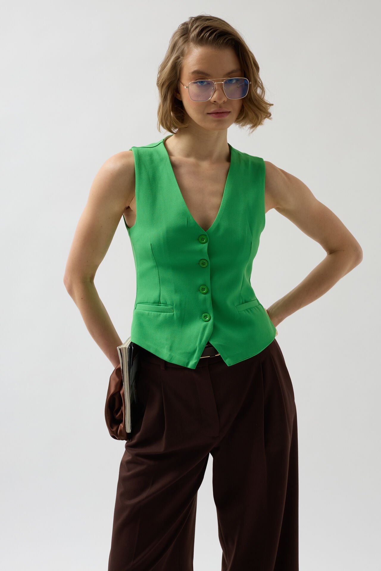 Button Detail Vest