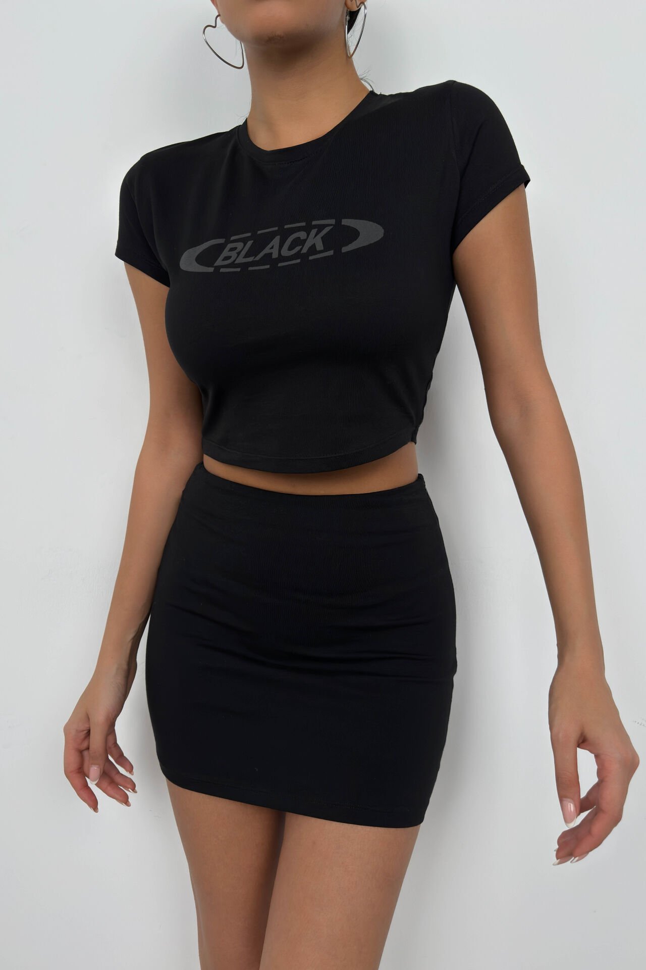 Toptan Kabartma Baskılı Likralı T-Shirt