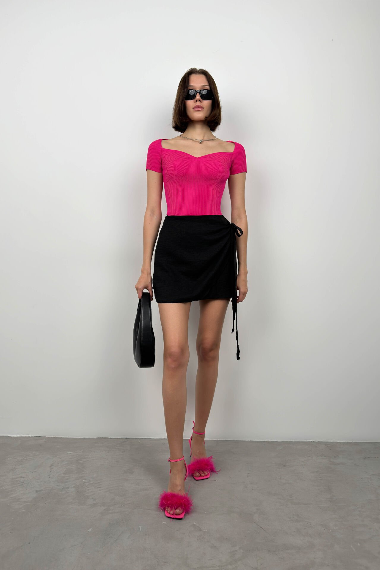 Square Neck Knitwear Blouse