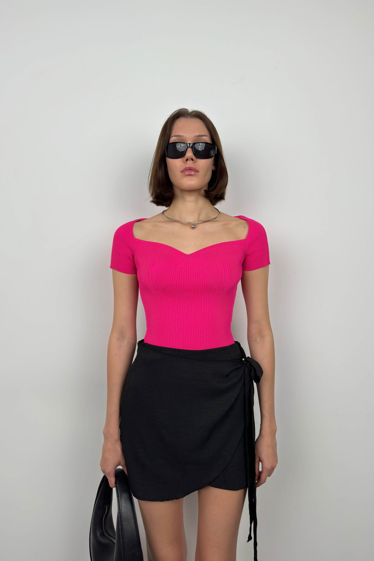 Square Neck Knitwear Blouse