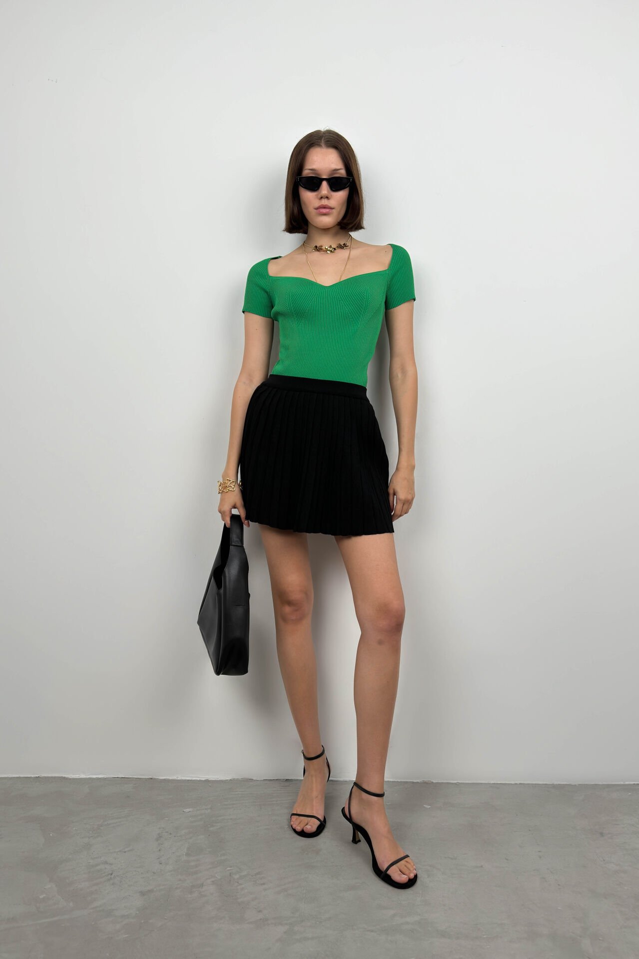 Square Neck Knitwear Blouse