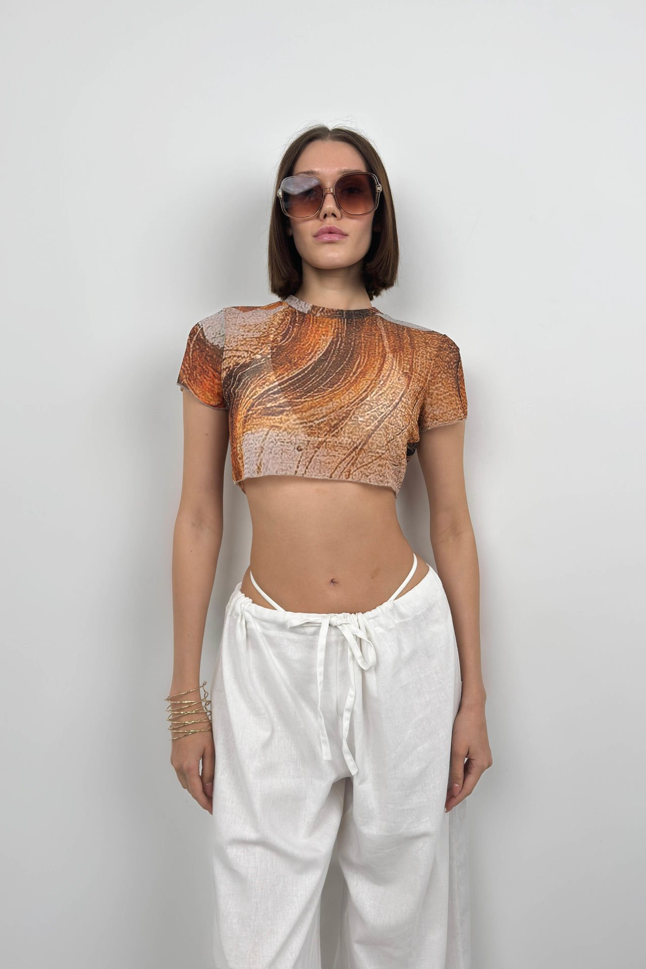 Patterned Tulle Blouse