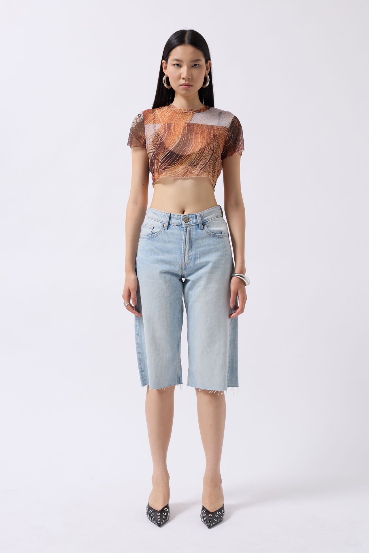 Patterned Tulle Blouse