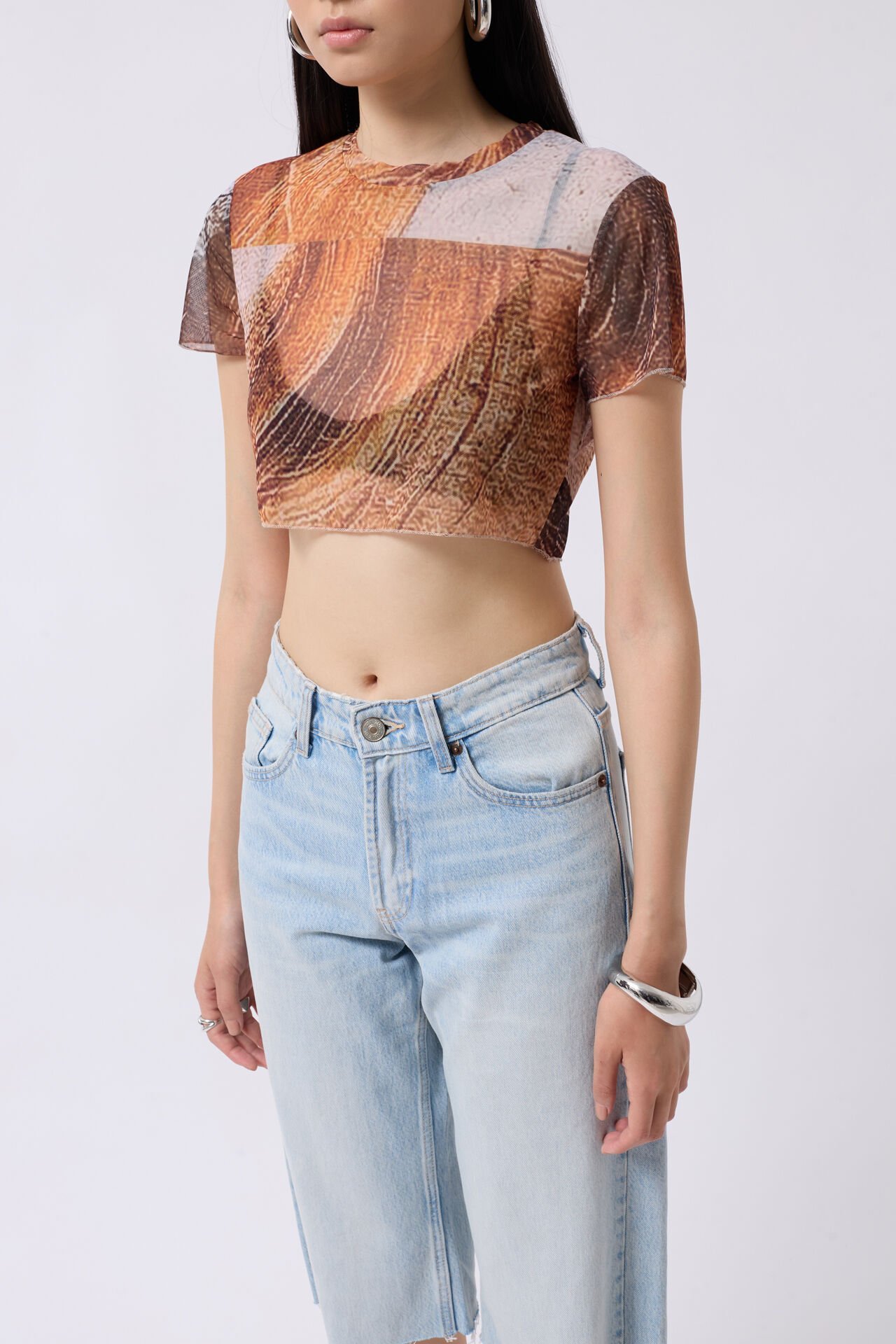 Patterned Tulle Blouse