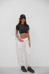 الجملة Ecru Jogger رياضية مع مرونة الخصر والساقين الساق