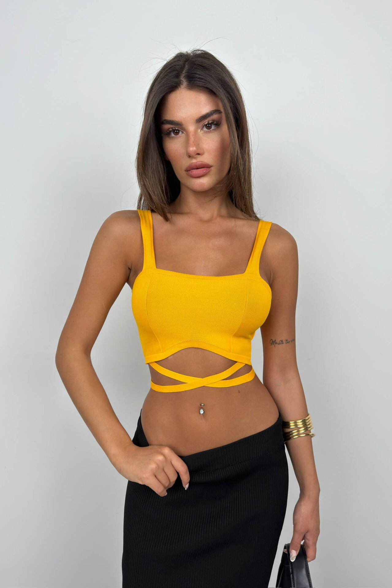 Waist Lace Crop Blouse
