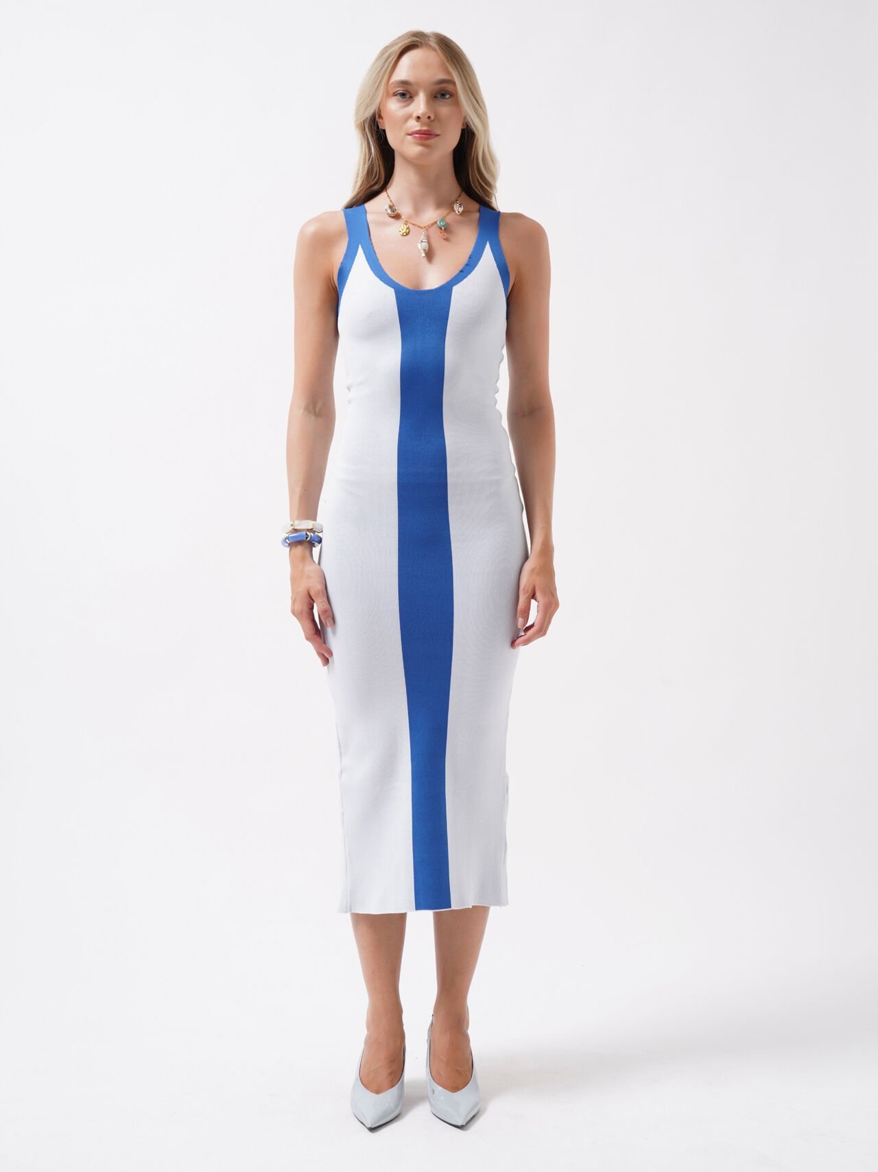 Double Color Slit Detail Dress