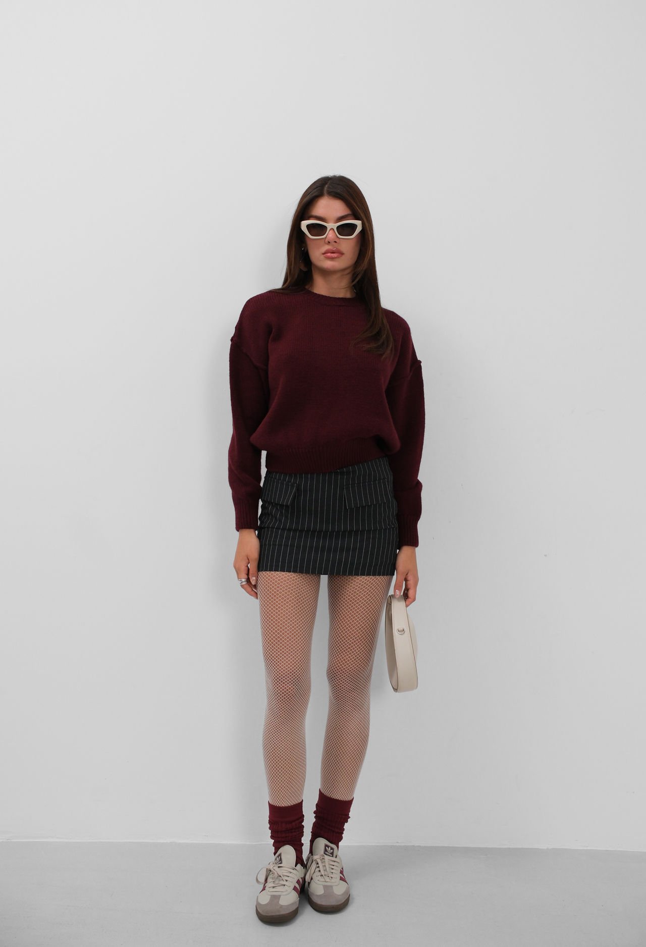 Wholesale Reverse Stitched Burgundy Sweater