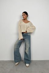 Wholesale Laser Cut Knitted Sweater
