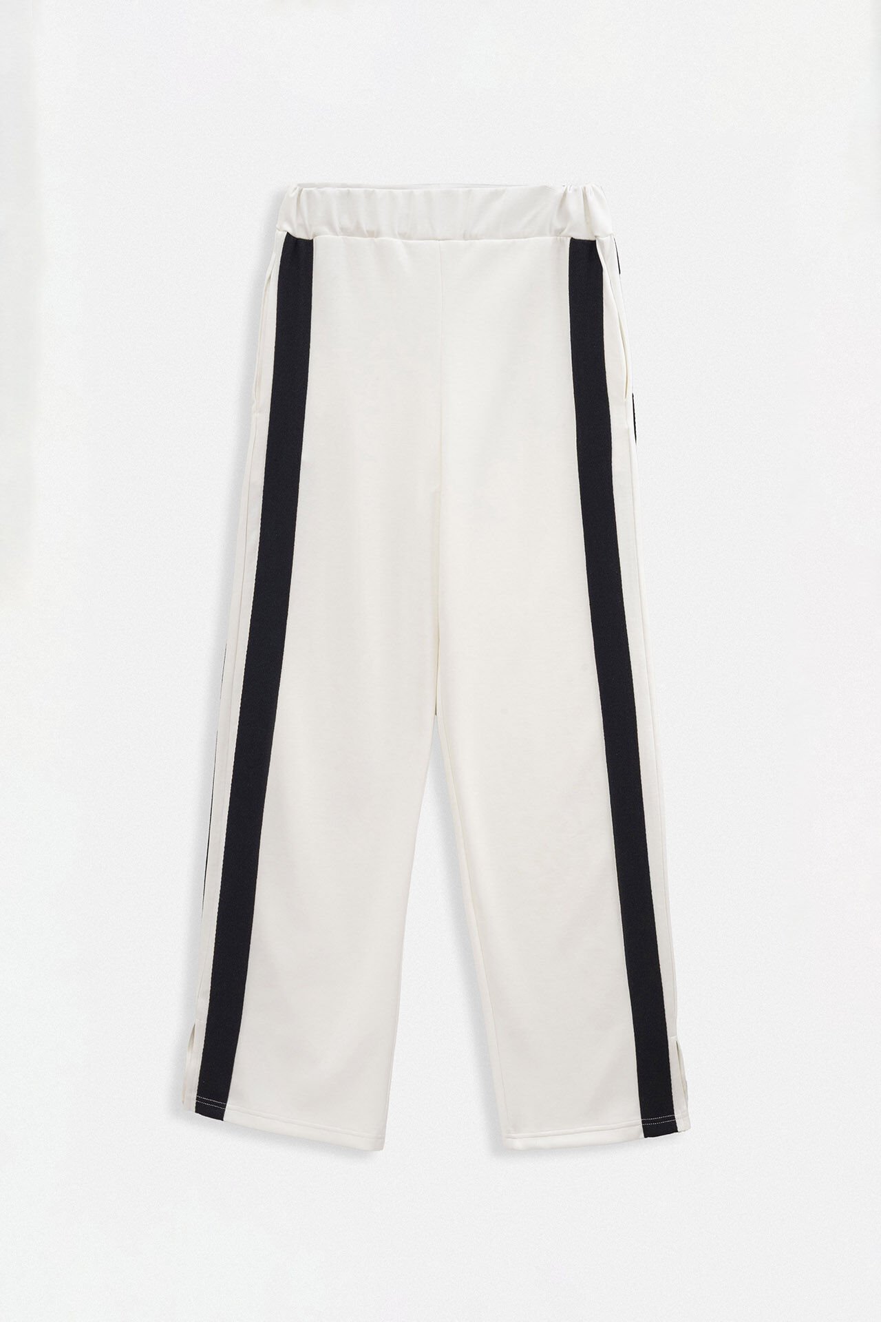 Wholesale Side Stripe White Sweatpants