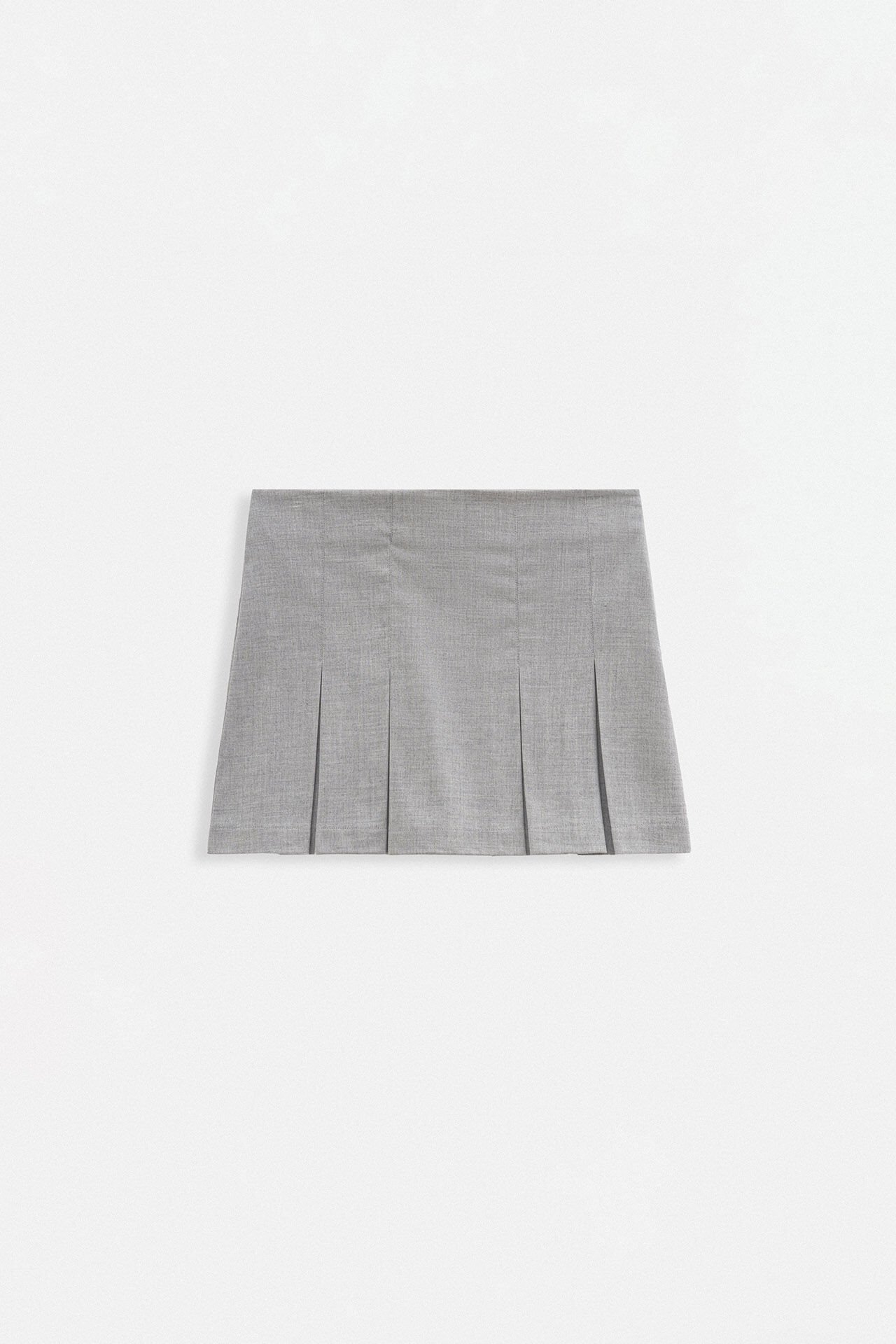Wholesale Pleated High Waist Mini Gray Skirt
