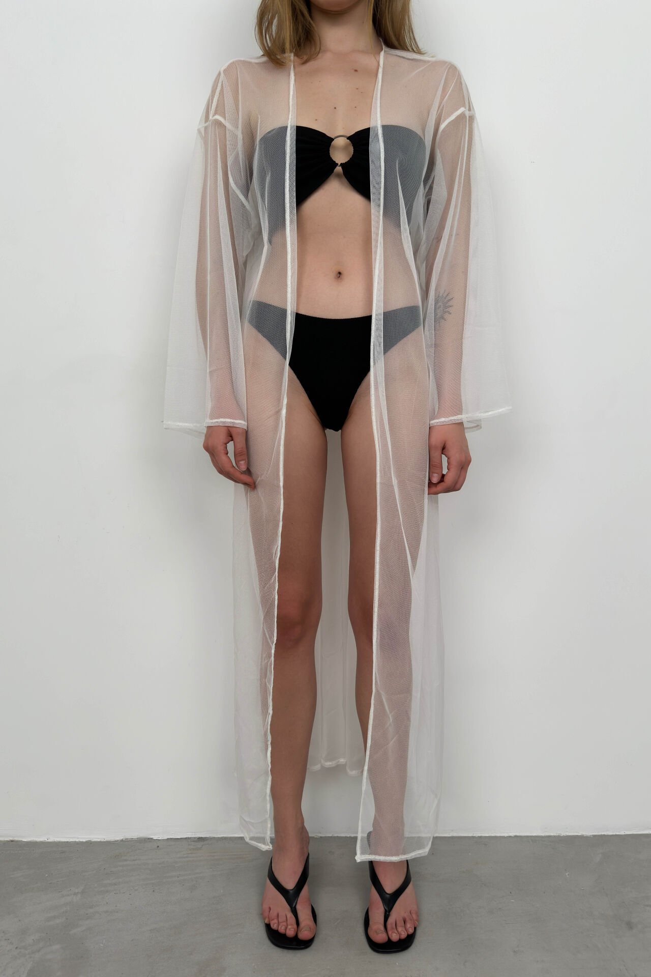 Toptan Tül Maxi Beyaz Pareo