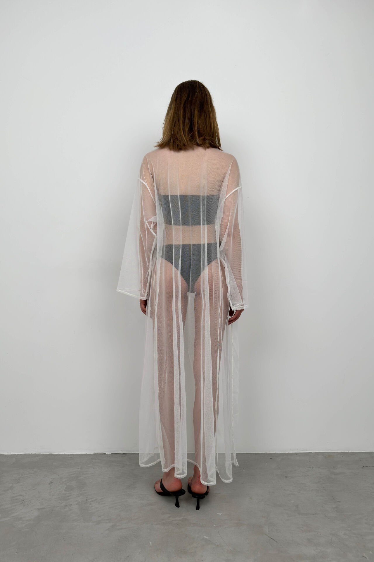 Toptan Tül Maxi Beyaz Pareo