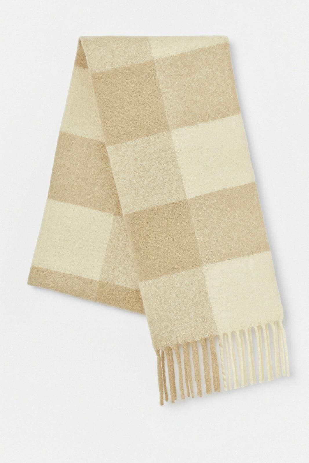 Toptan Buklet Bej Ekoseli Atkı