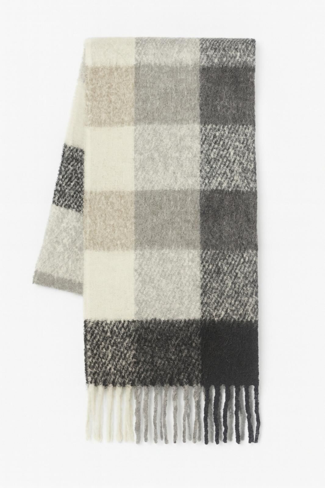 Toptan Buklet Siyah Ekoseli Atkı