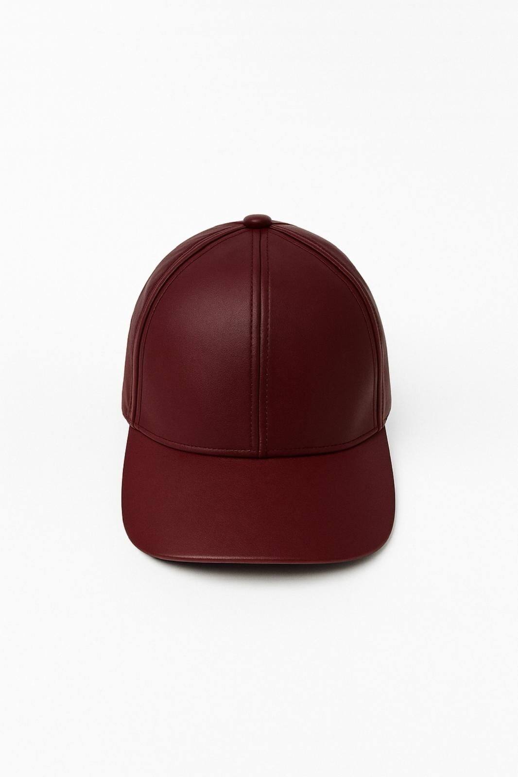 Toptan Deri Bordo Cap Şapka