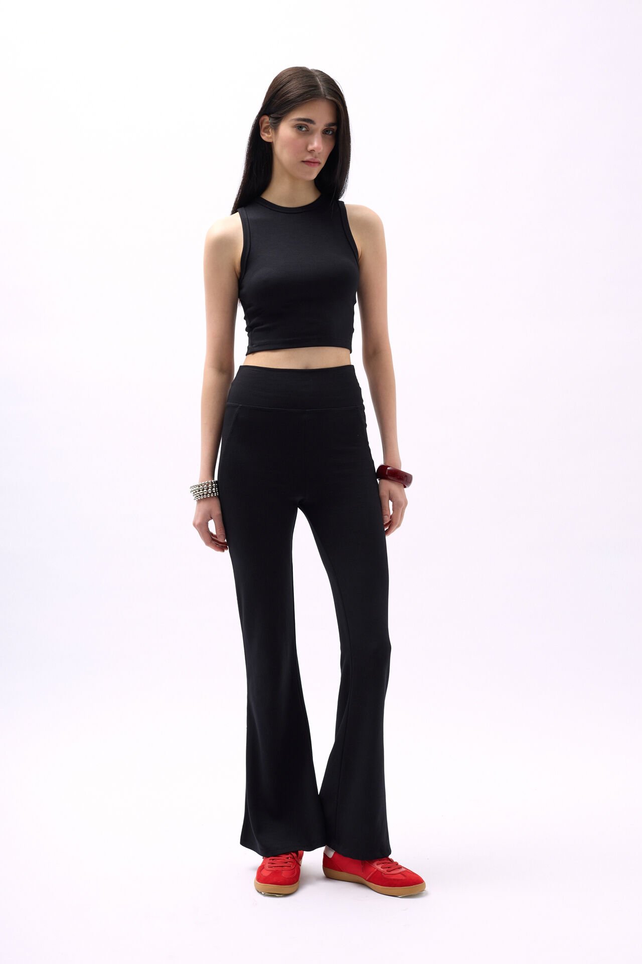 Wholesale Swim Collar Crop Black Blouse