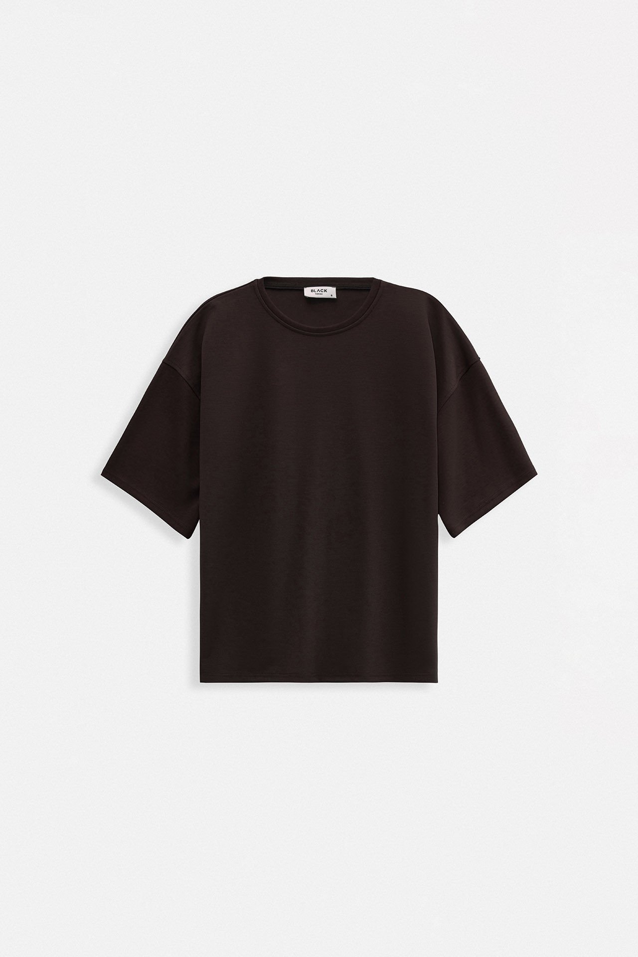 Toptan Bisiklet Yaka Oversize Kahverengi T-Shirt