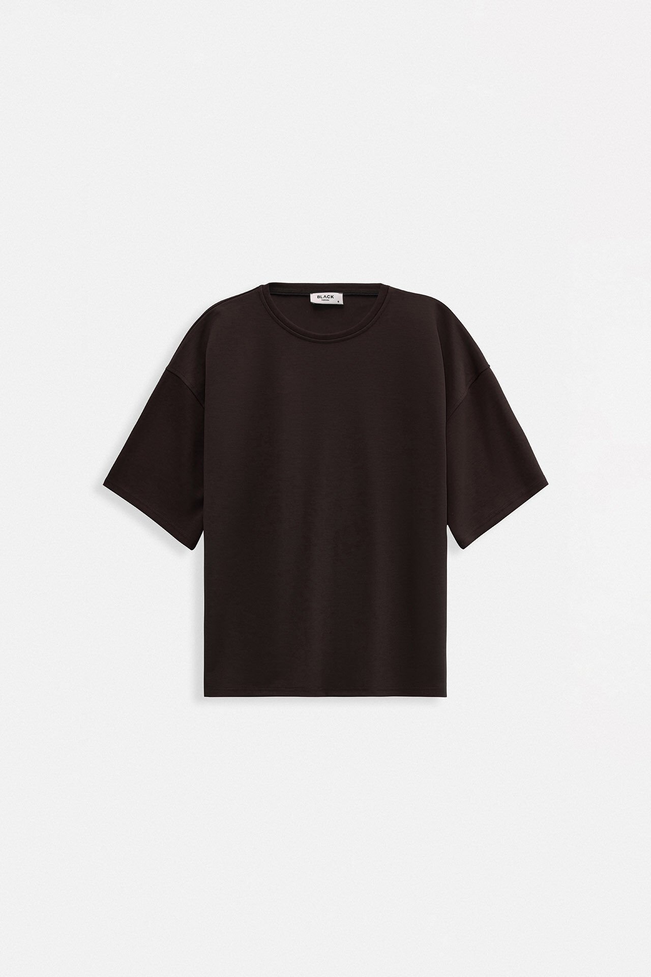 Toptan Bisiklet Yaka Oversize Kahverengi T-Shirt