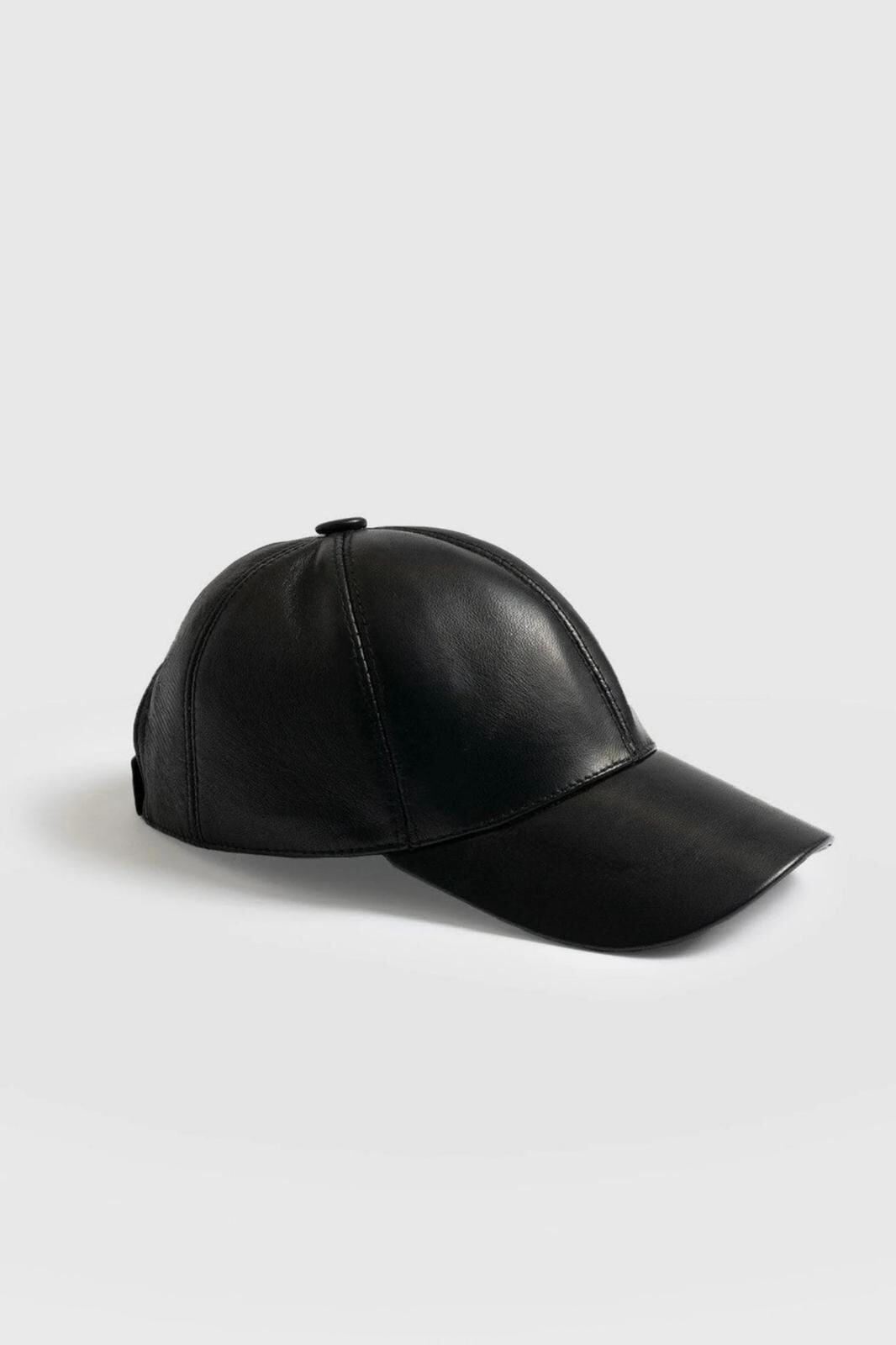 Toptan Deri Siyah Cap Şapka