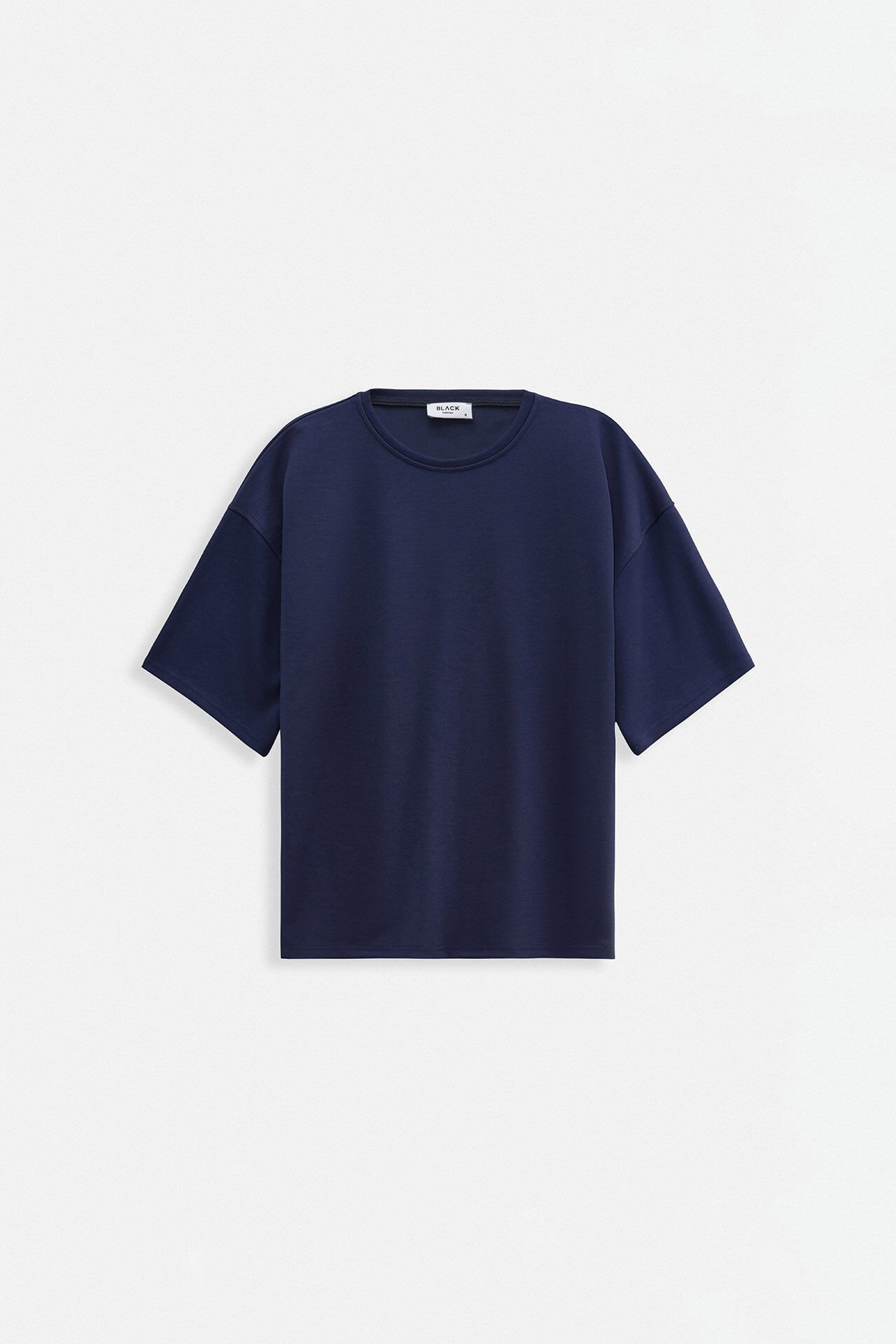Toptan Bisiklet Yaka Oversize Lacivert T-Shirt