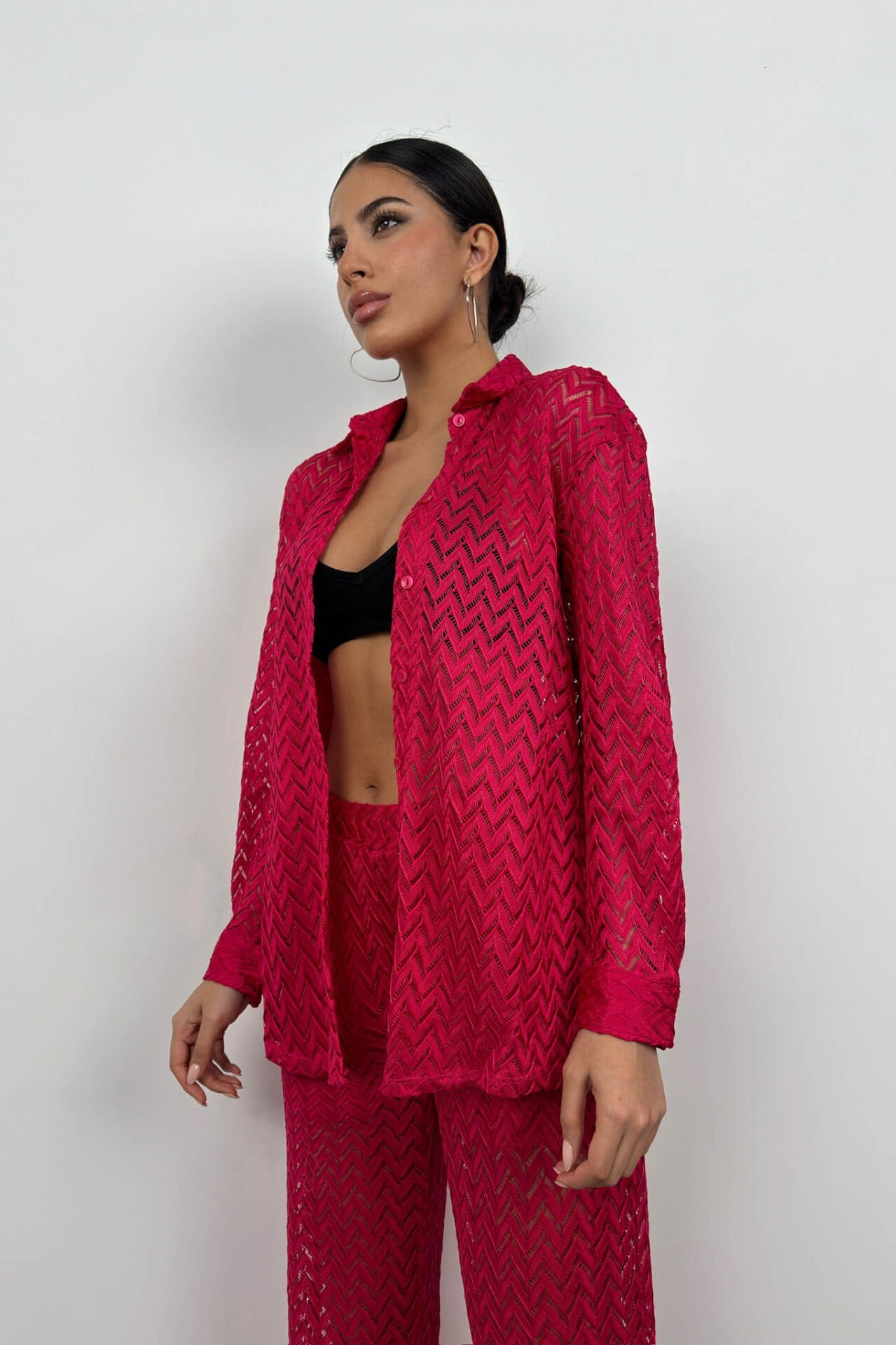 Embroidery Shirt Trousers Set