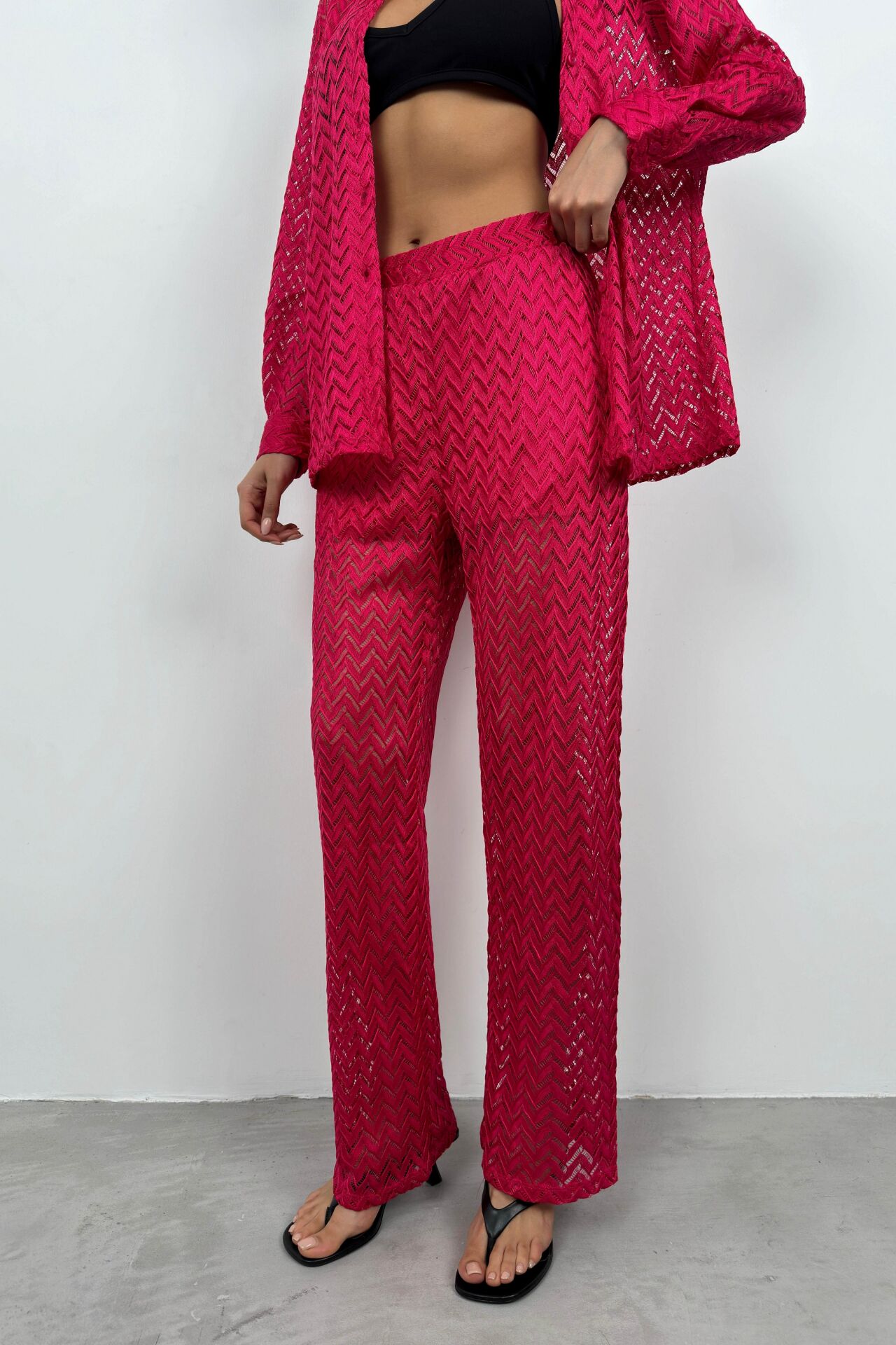 Embroidery Shirt Trousers Set