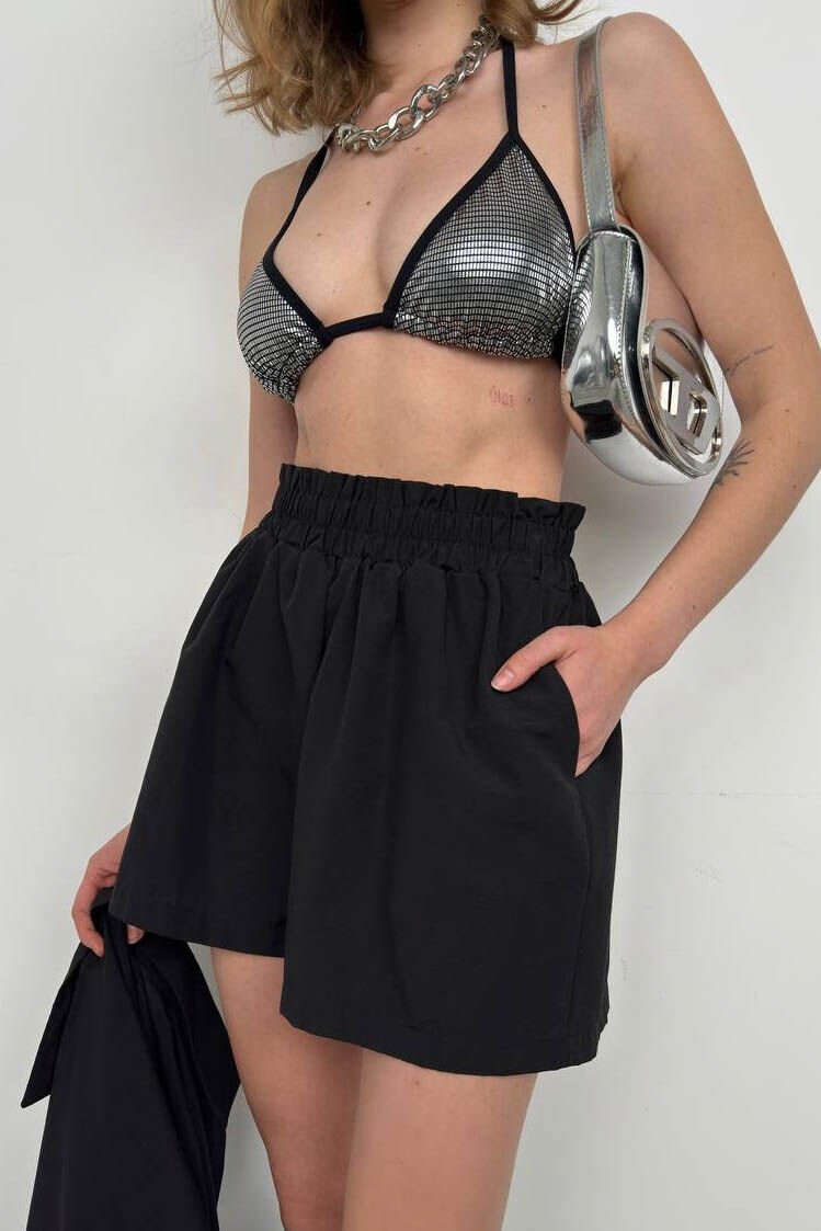Oversize Shirt Drawstring Shorts Set