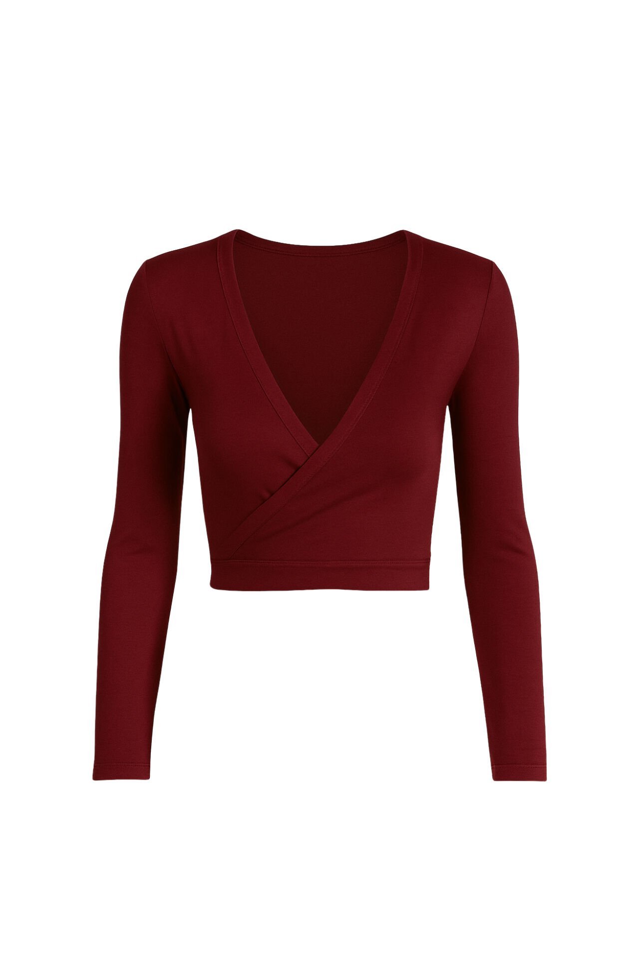 Toptan Kruvaze Bağlamalı Bordo Bluz