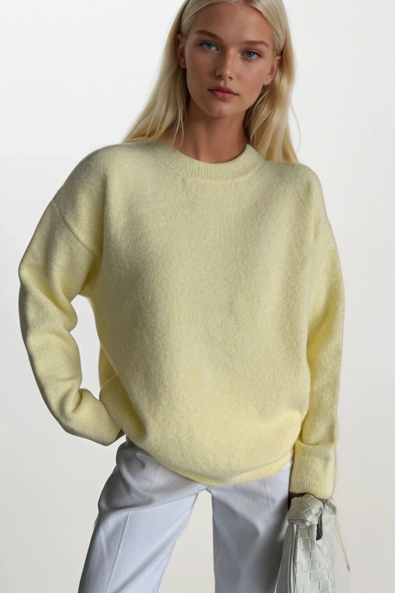 Toptan Bisiklet Yaka Basic Sarı Kazak