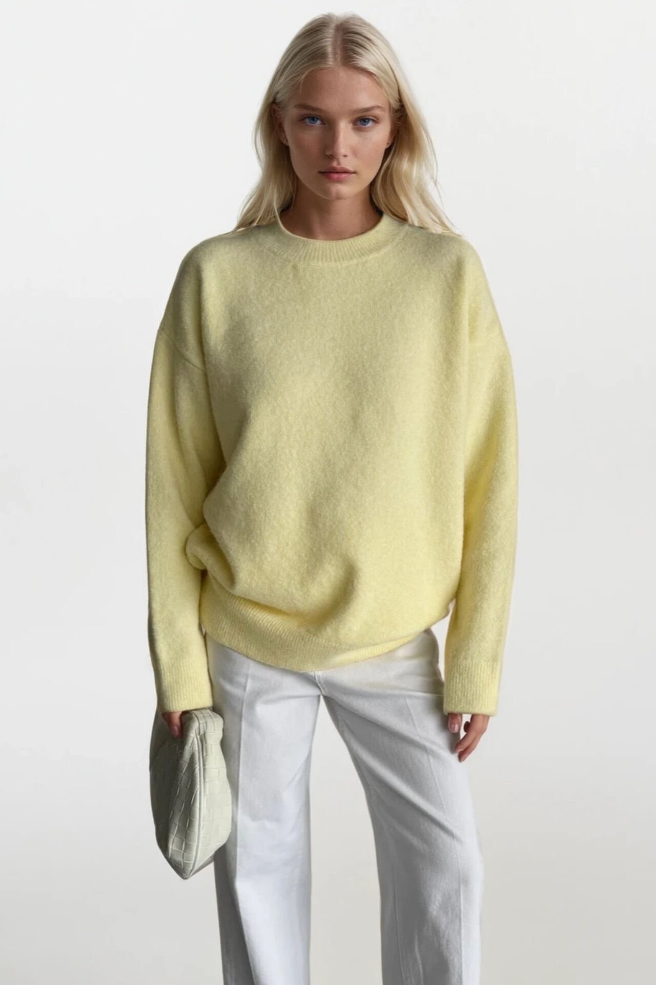 Toptan Bisiklet Yaka Basic Sarı Kazak