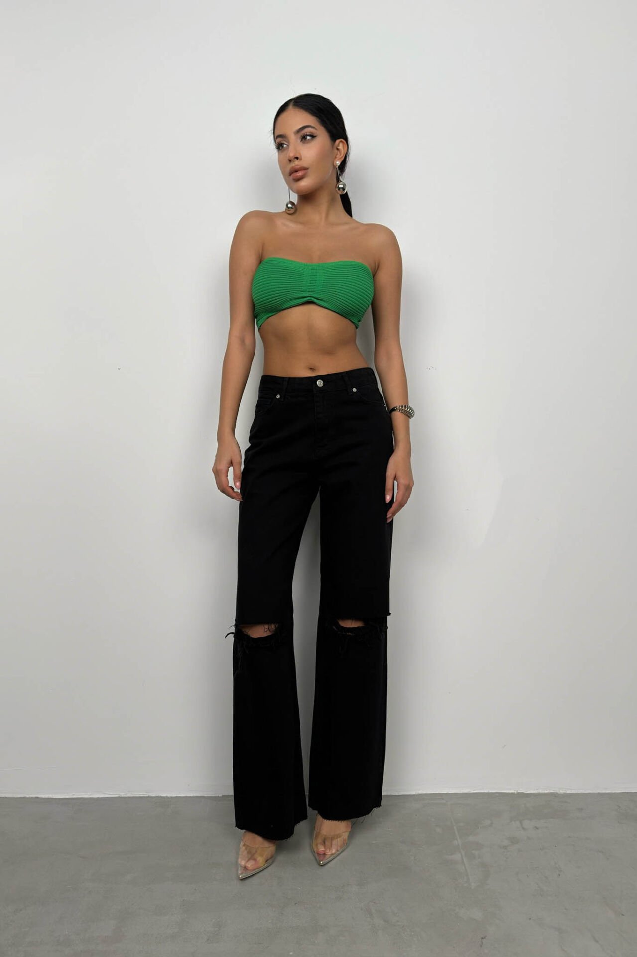 Gathered Crop with Neckband