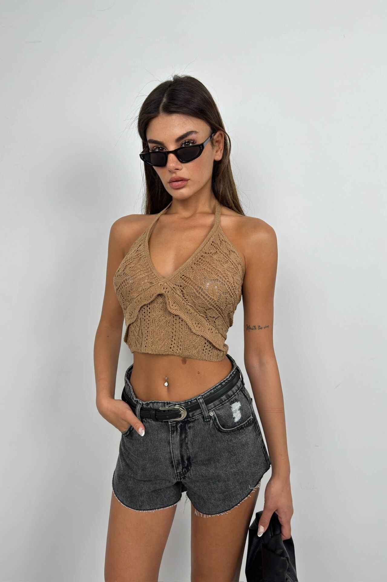 Openwork Crop Bustier