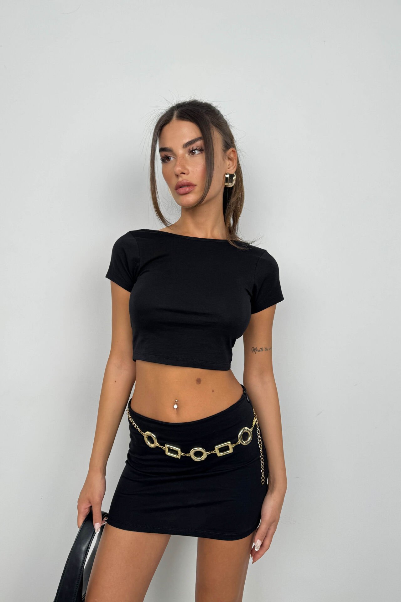Toptan Yarım Kol Basic Siyah T-Shirt