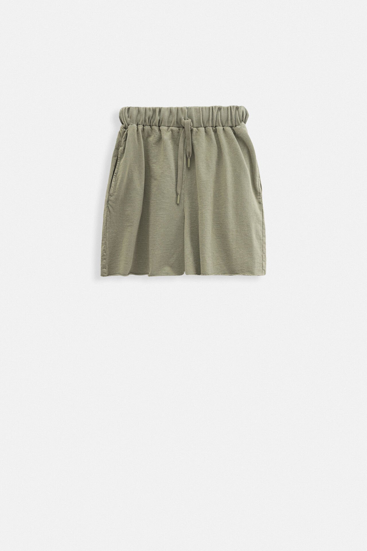 Wholesale Laser Cut Lace Detail Khaki Shorts