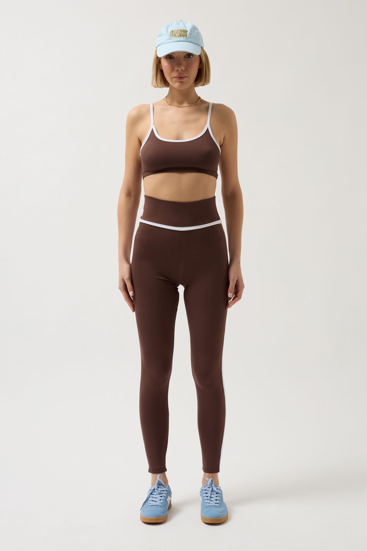 Wholesale Piping Detailed Strappy Brown Bra