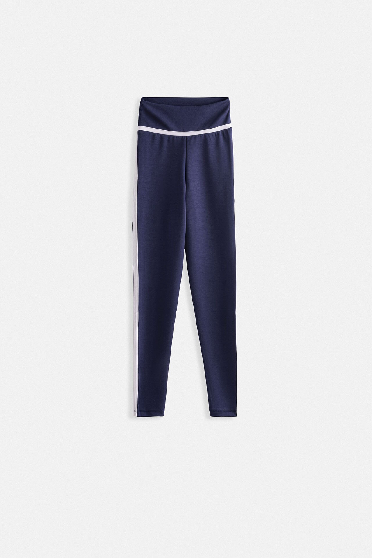 Wholesale High Waist Navy Blue Leggings with Piping Detail