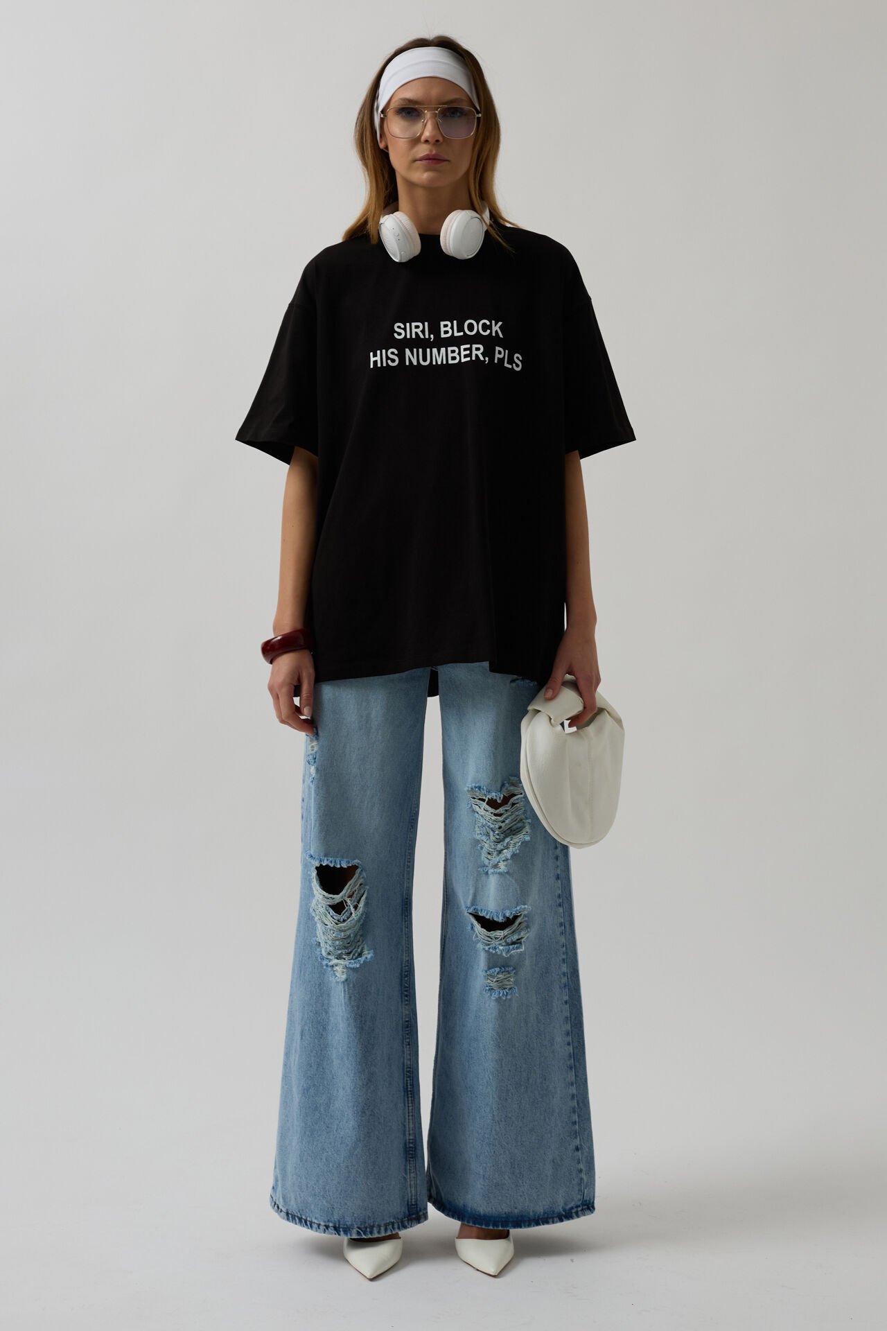 Toptan Ön Baskılı Oversize Siyah T-Shirt