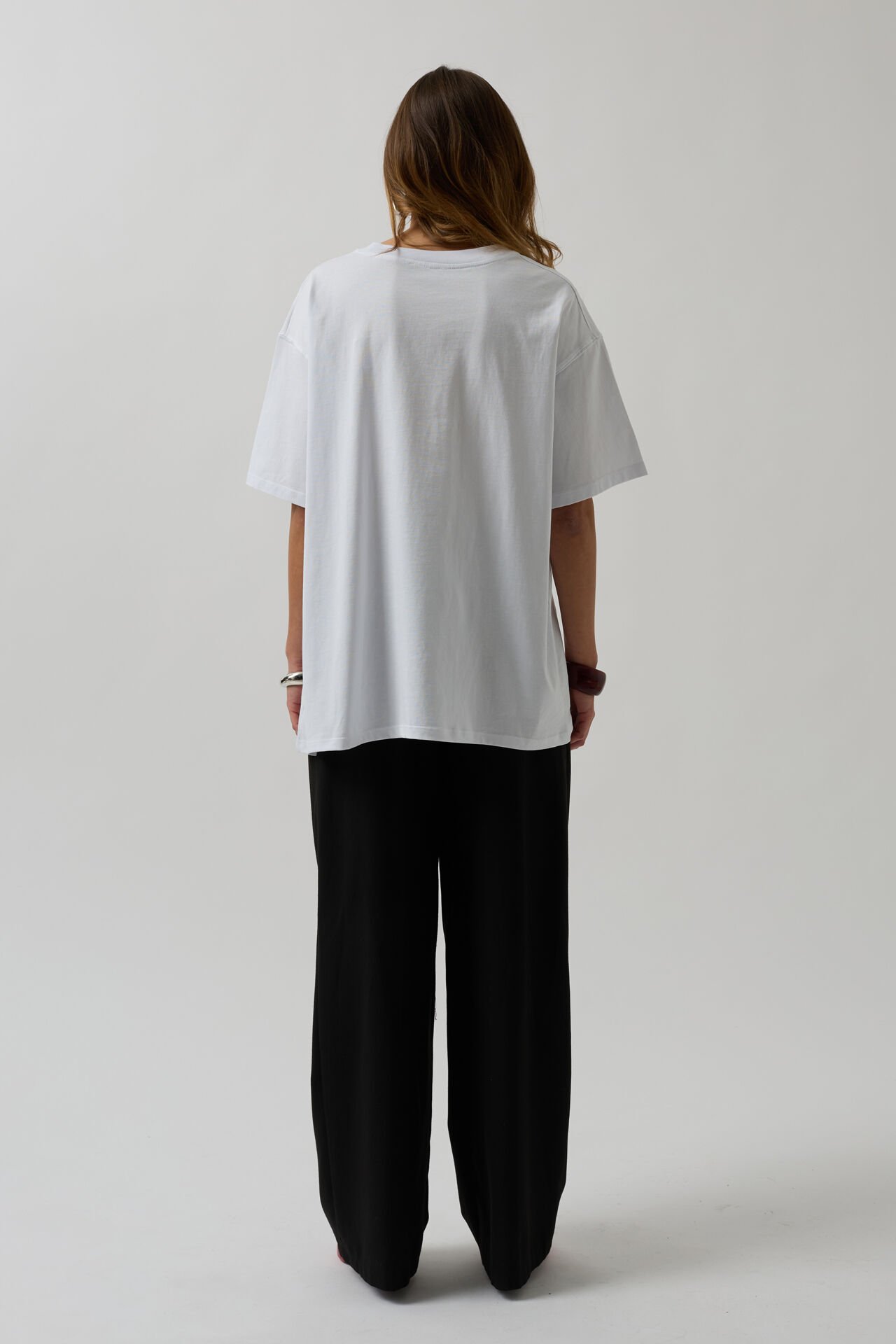 Toptan Ön Baskılı Oversize Beyaz T-Shirt