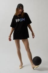 Wholesale Back and Front Printed Oversize Black T-Shirt
