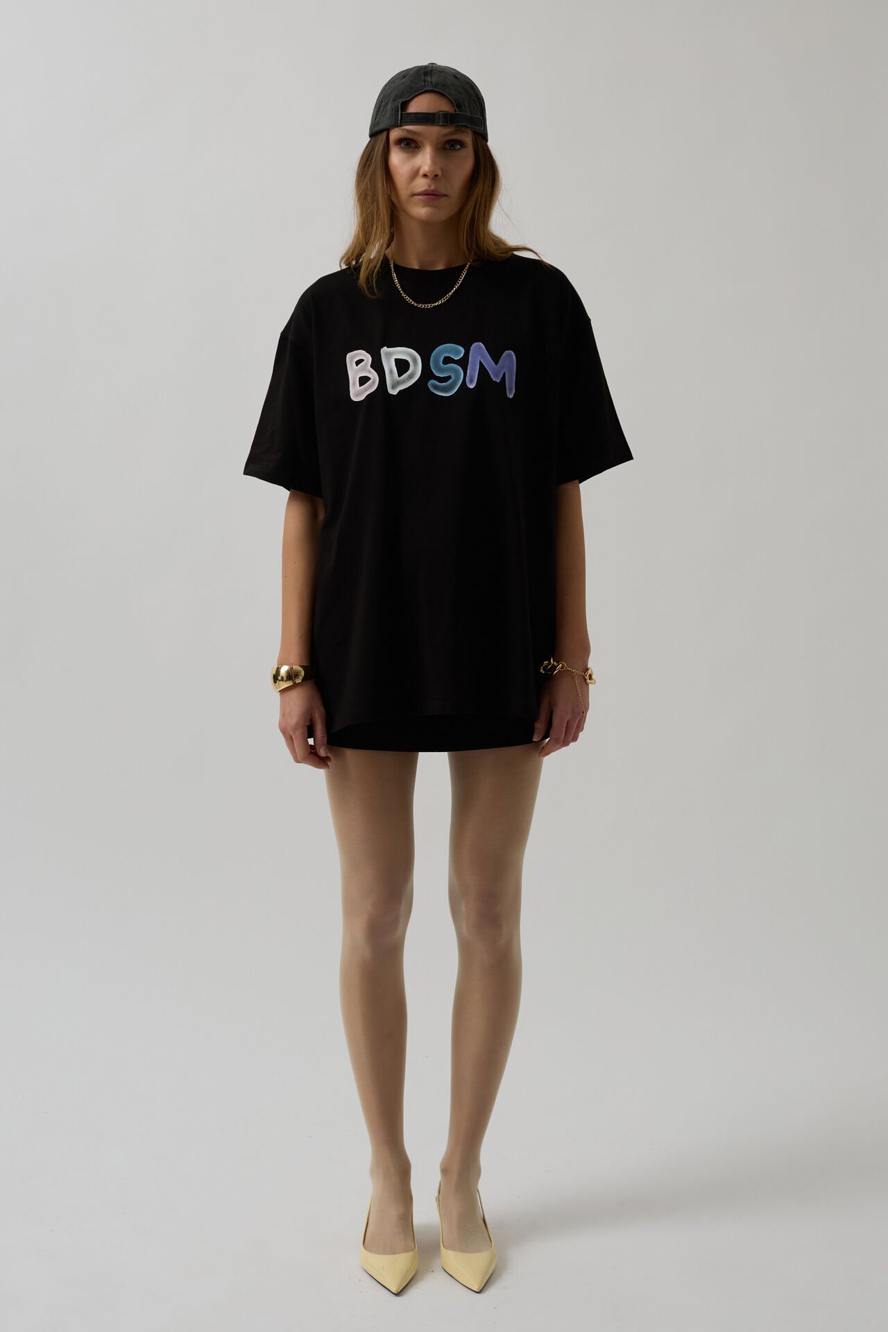 Wholesale Back and Front Printed Oversize Black T-Shirt