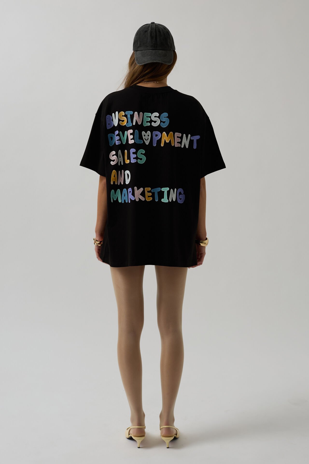 Wholesale Back and Front Printed Oversize Black T-Shirt
